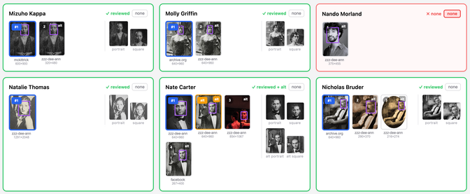 Screenshot of the portraits app